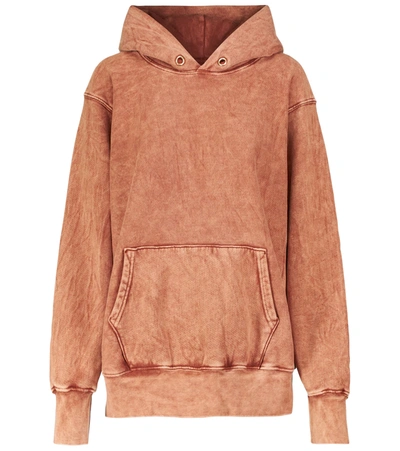 Les Tien Cropped Cotton Sweatshirt Hoodie In Brown