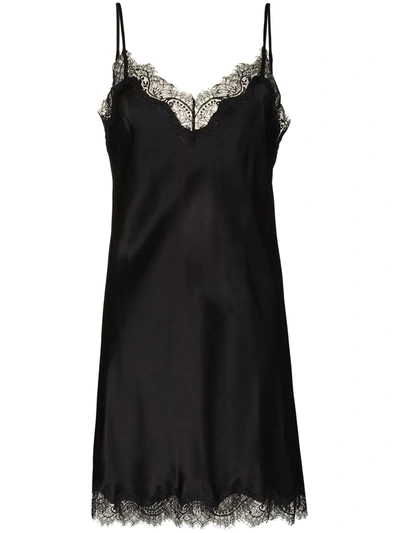 Sainted Sisters Lace-trimmed Nightdress In Black