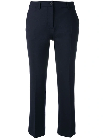 Pt01 Cropped Flared Trousers In Blue
