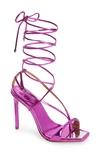 Schutz Vikki Ankle Tie Sandal In Bright Violet