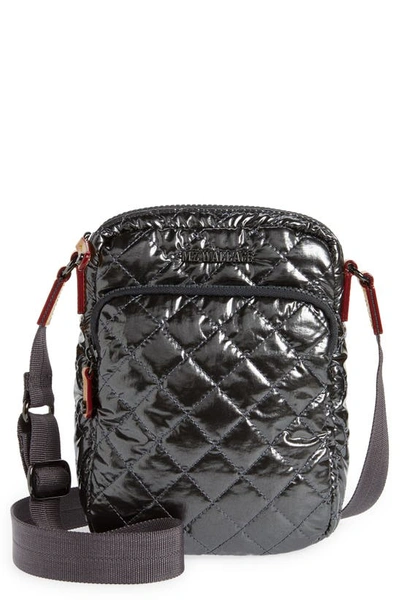 Mz Wallace Metro Crossbody Bag In Anthracite Metallic Lacquer