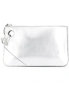 Jw Anderson Pierce Metallic Leather Clutch - Metallic In Silver