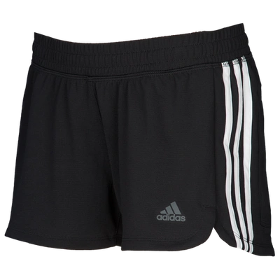 Adidas Originals Adidas Training Plus 3 Stripe Pacer Shorts In Black In White/black