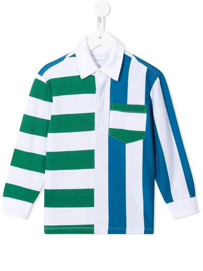 Stella Mccartney Kids' Boy's Contrast Striped Button-down Shirt In G420 Multi