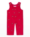 Classic Prep Childrenswear Kids' Boy's Tucker Embroidered Festive Coverall In Woody And Tree Em