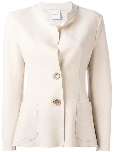 Agnona Buttoned Fitted Jacket In Neutrals