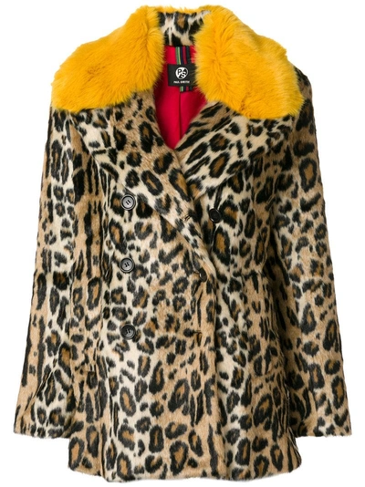 Paul Smith Leopard Print Coat In Multicolor