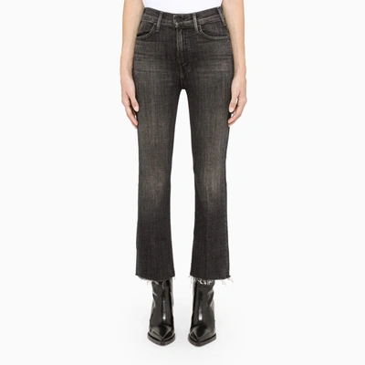 Mother Grey Flared The Huslter Ankle Fray Jeans In Blue