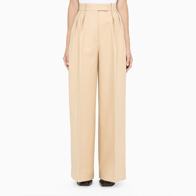 Khaite Sand Teyana Palazzo Trousers In Beige