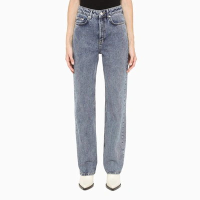 Remain Birger Christensen Stone Washed Regular Trousers In Blue