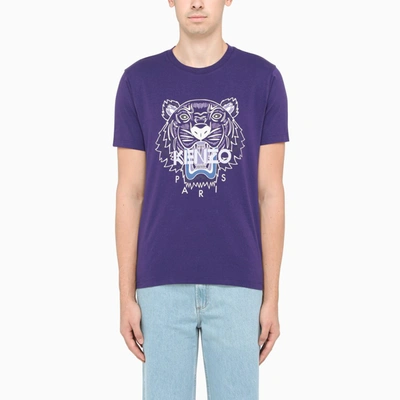 Kenzo Purple T-shirt With Logo Print