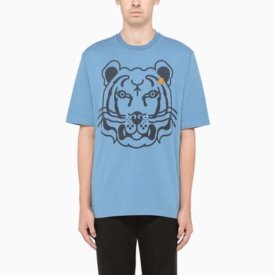 Kenzo Light Blue T-shirt With Contrasting Print