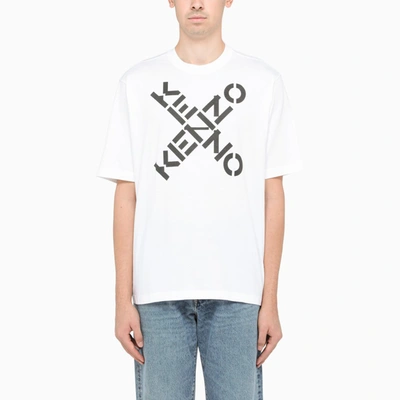 Kenzo White T-shirt With Contrasting Logo Lettering