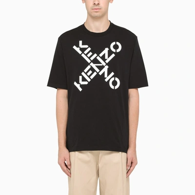 Kenzo Black T-shirt With Contrasting Logo Lettering