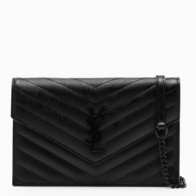 Saint Laurent Black Small Envelope Chain Wallet