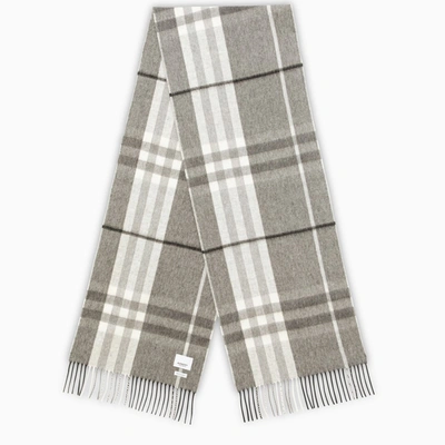 Burberry Grey Check Cashmere Scarf