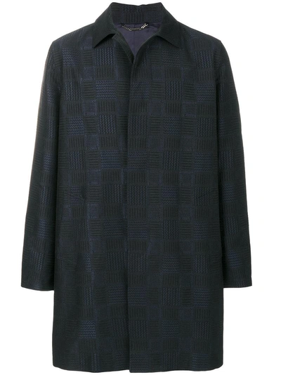 Versace Checked Coat - Black