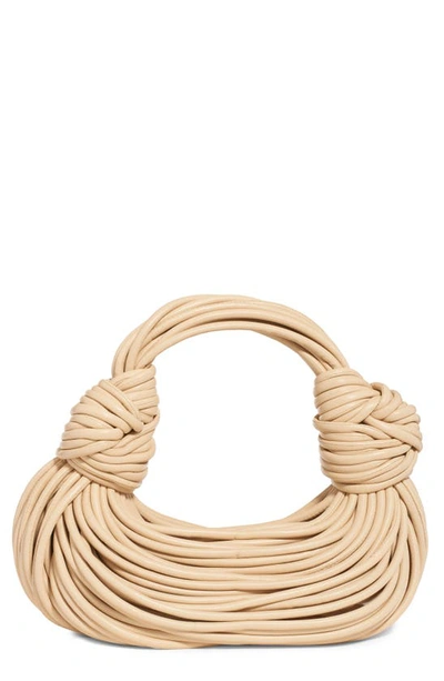 Bottega Veneta Womens Porridge-gold Double Knot Pleated Leather Shoulder Bag