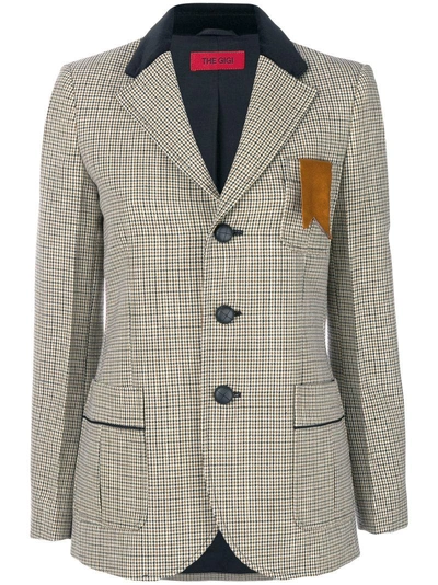 The Gigi Plaid Slim-fit Blazer - Neutrals In Nude & Neutrals