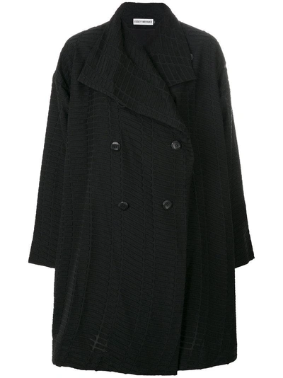 Issey Miyake Double Breasted Coat - Black