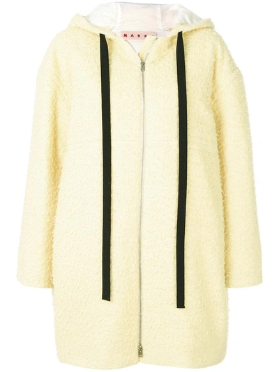 Marni Hooded Straight Fit Coat - Yellow