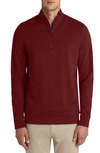Bugatchi Reversible Quarter Zip Cotton Blend Pullover In Bordeaux
