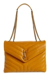 Saint Laurent Loulou Small Matelasse Calfskin Flap-top Shoulder Bag In Cheddar