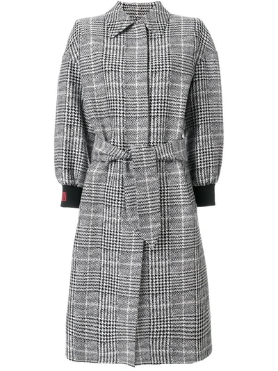 Fendi Plaid Tailored Coat In Grey Check