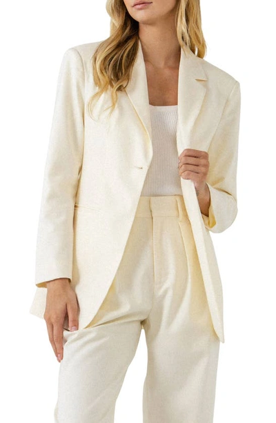 Endless Rose Oversized Single Breasted Blazer In Ivory