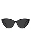 Jimmy Choo Val/s 57mm Cat Eye Sunglasses In Black / Brown Gradient