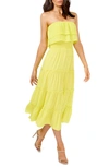 1.state Strapless Maxi Dress In Chartreuse