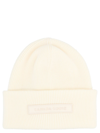 Canada Goose Embossed-logo Knitted Beanie In White