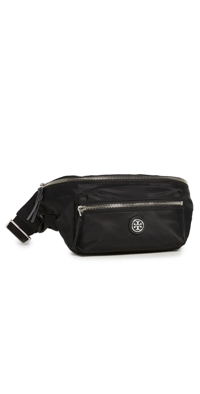 Tory Burch Zip Recycled Nylon Belt Bag In Black