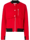 Courrèges Layered Bomber Jacket In Red