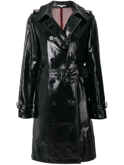 Stella Mccartney Michaela Double-breasted Coated Trench Coat In Black