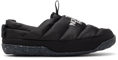 The North Face Black Nuptse Mules In Yellow/white
