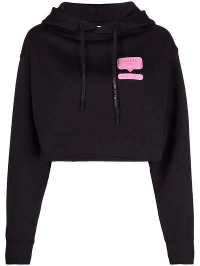 Chiara Ferragni Black Cotton Blend Eyelike Sweatshirt