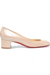 Christian Louboutin Viva Patent Red Sole Pumps, Beige