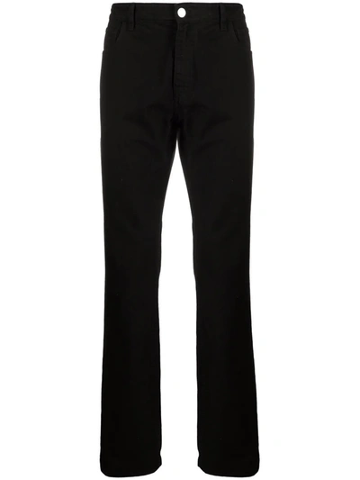 Raf Simons Logo-patch Straight-leg Jeans In Black