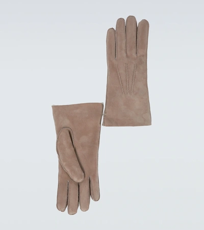 Loro Piana Shearling Gloves In Neutrals