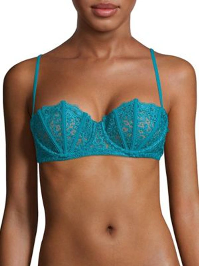 La Perla Sweetheart Lace Bra In Aqua