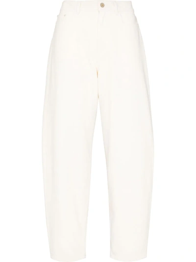 Wandler + Net Sustain Chamomile Organic Cropped High-rise Tapered Jeans In White