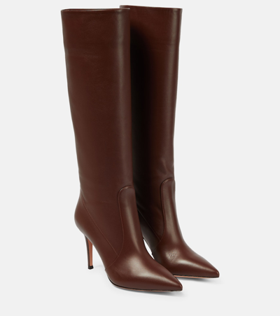 Gianvito Rossi Hansen 85 Leather Knee Boots In Brown