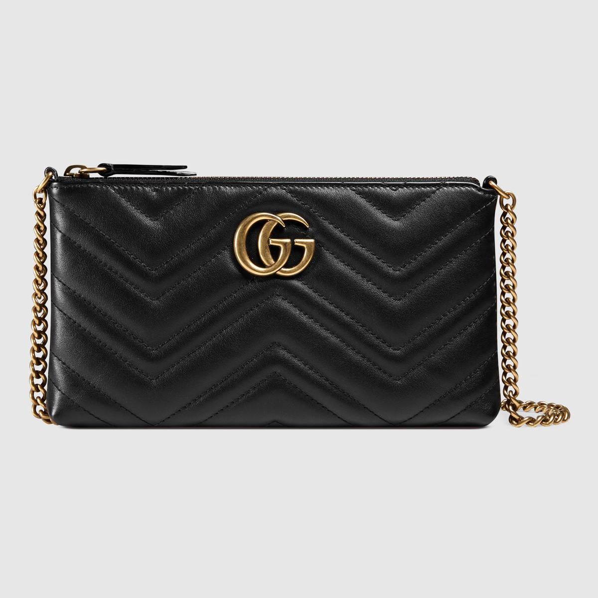 Gucci Gg Marmont Mini Chain Bag - Black Leather | ModeSens