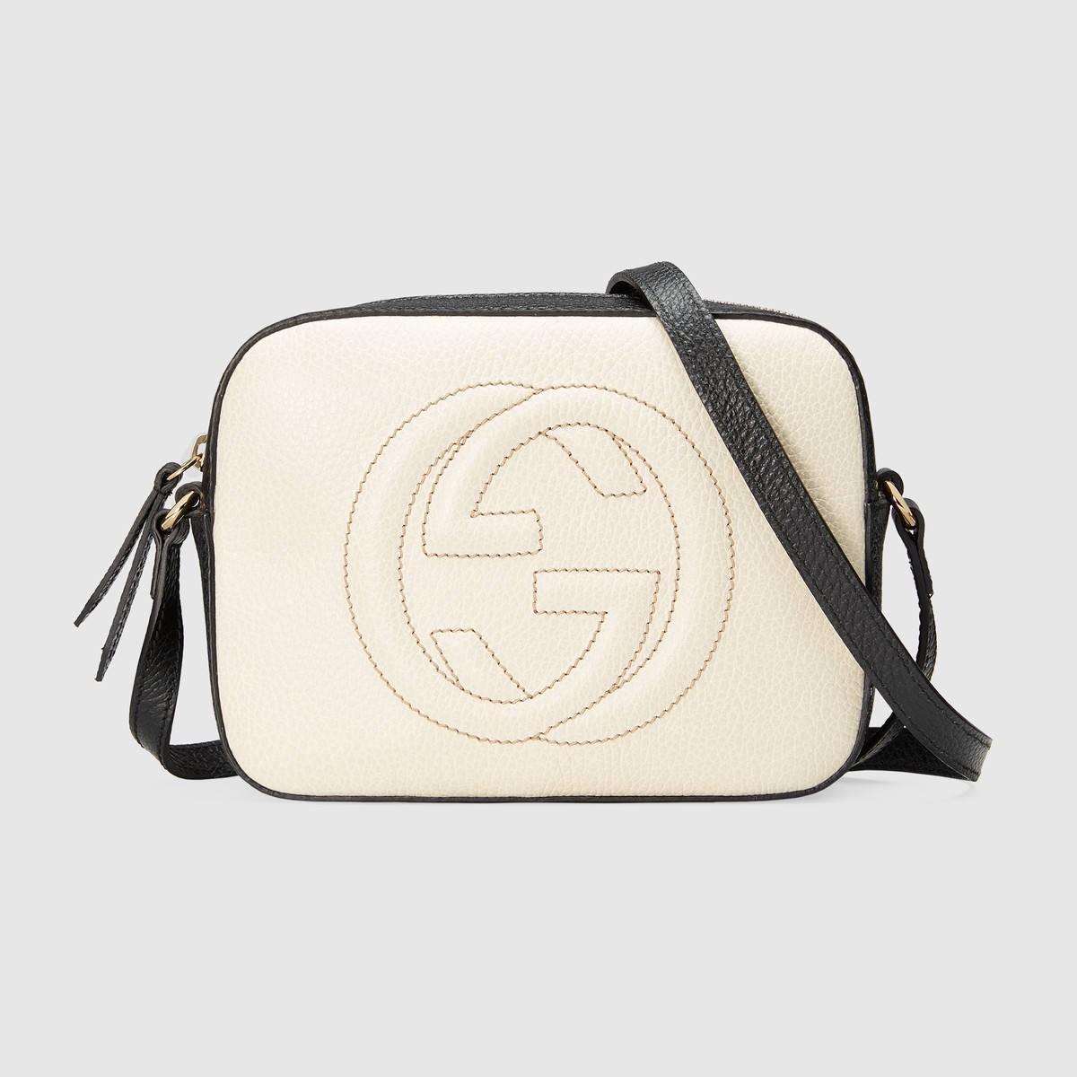 Gucci Soho Small Leather Shoulder Bag - Black And White Leather | ModeSens