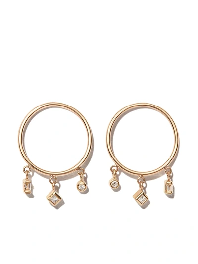 Zoë Chicco 14k Yellow Gold Medium Diamond Hoop Earrings