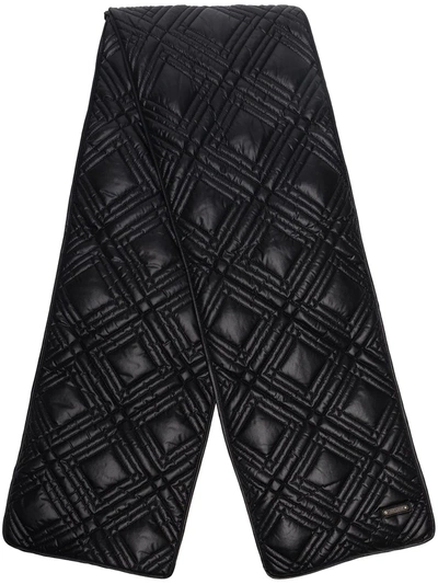 Saint Laurent Diamond-quilted Scarf In Black