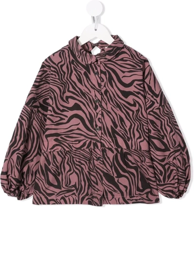 Andorine Zebra-print Cotton Shirt In 粉色
