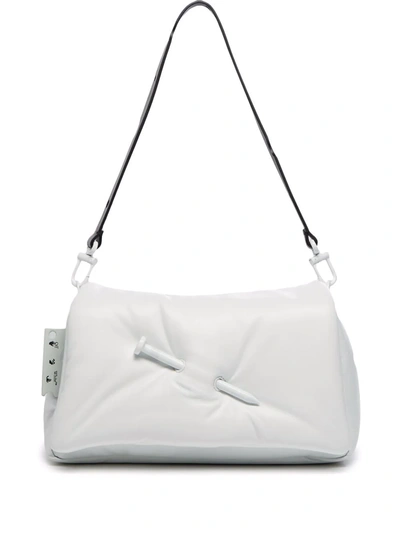 Off-white Soft Clutch With Nail In White