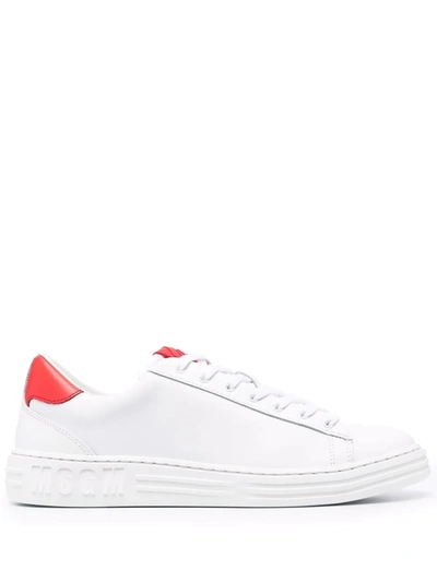 Msgm Shoes Men's White / Red Sneakers